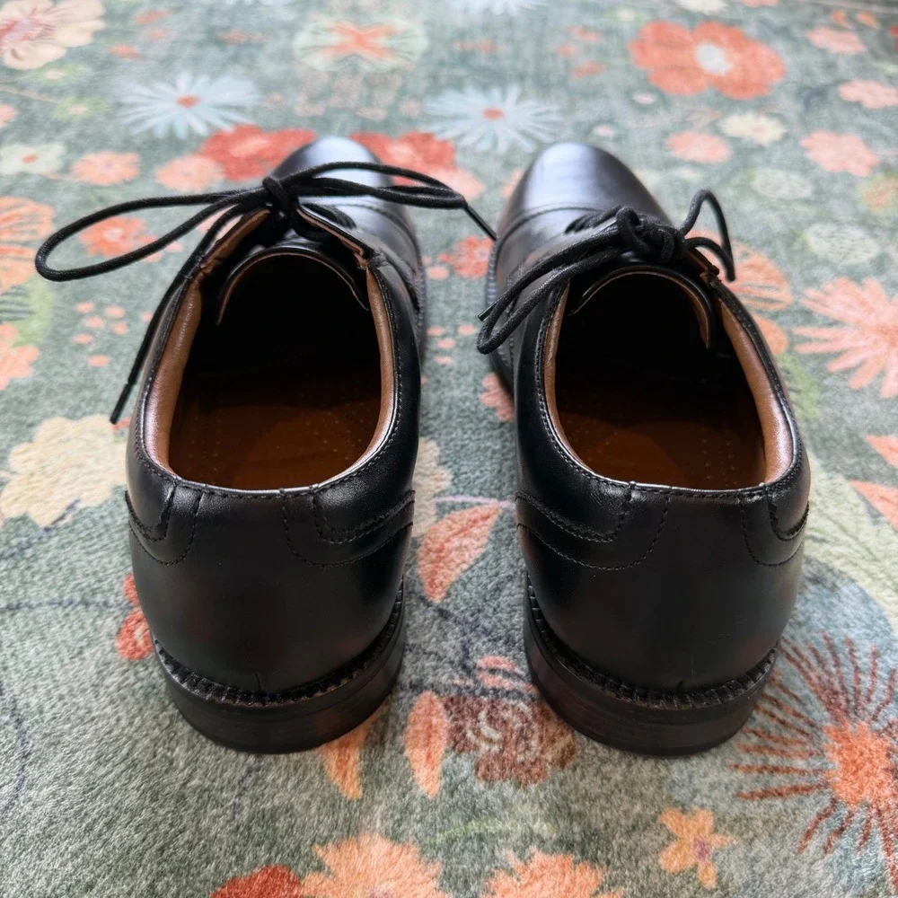 George Mens Black Cap Toe Oxford Dress Shoe Size 9 Classic Derby